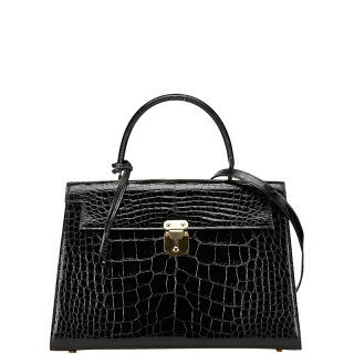 Fendi Crocodile Handbag Black Leather Fendi Crocodile Handbag Black Leather